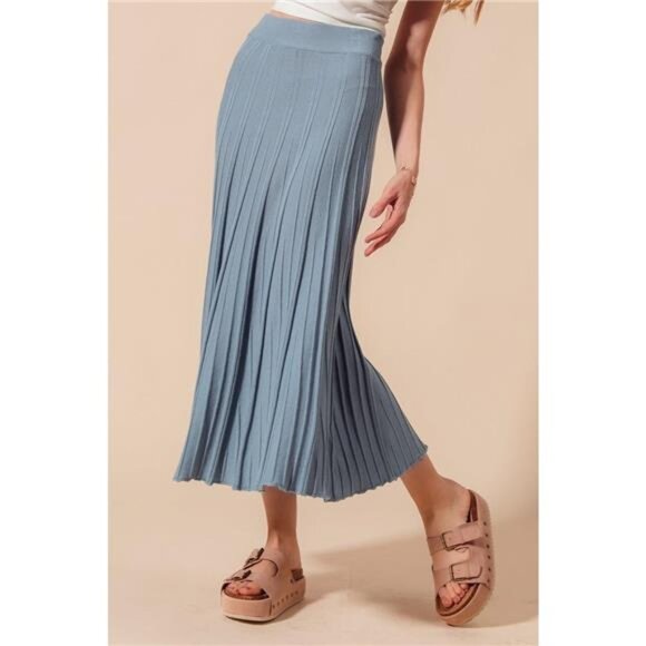 SO ME  A Line Knitted Sweater Midi Length Skirt - Picture 3 of 4